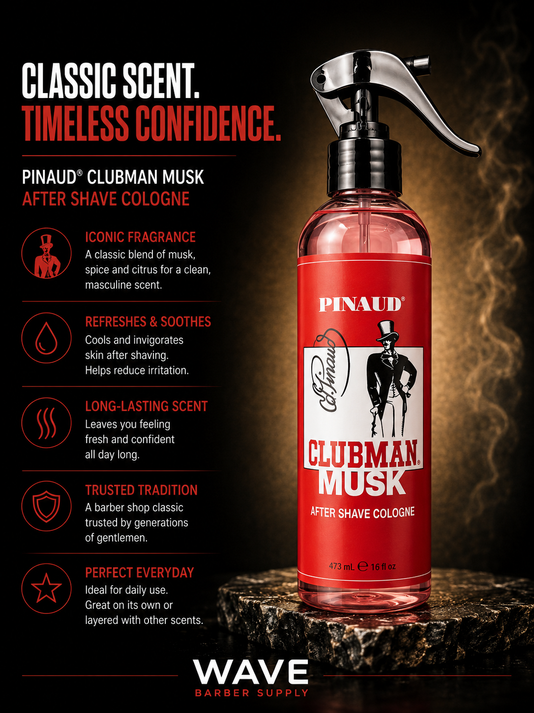 CLUBMAN MUSK AFTER SHAVE COLOGNE